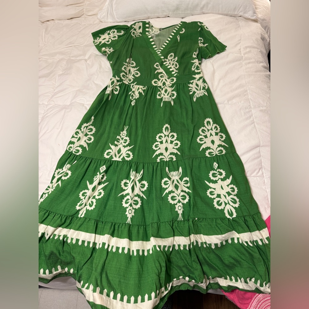 Green Floral Maxi Dress